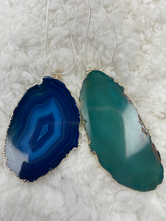 Dyed Agate Slice Pendant
