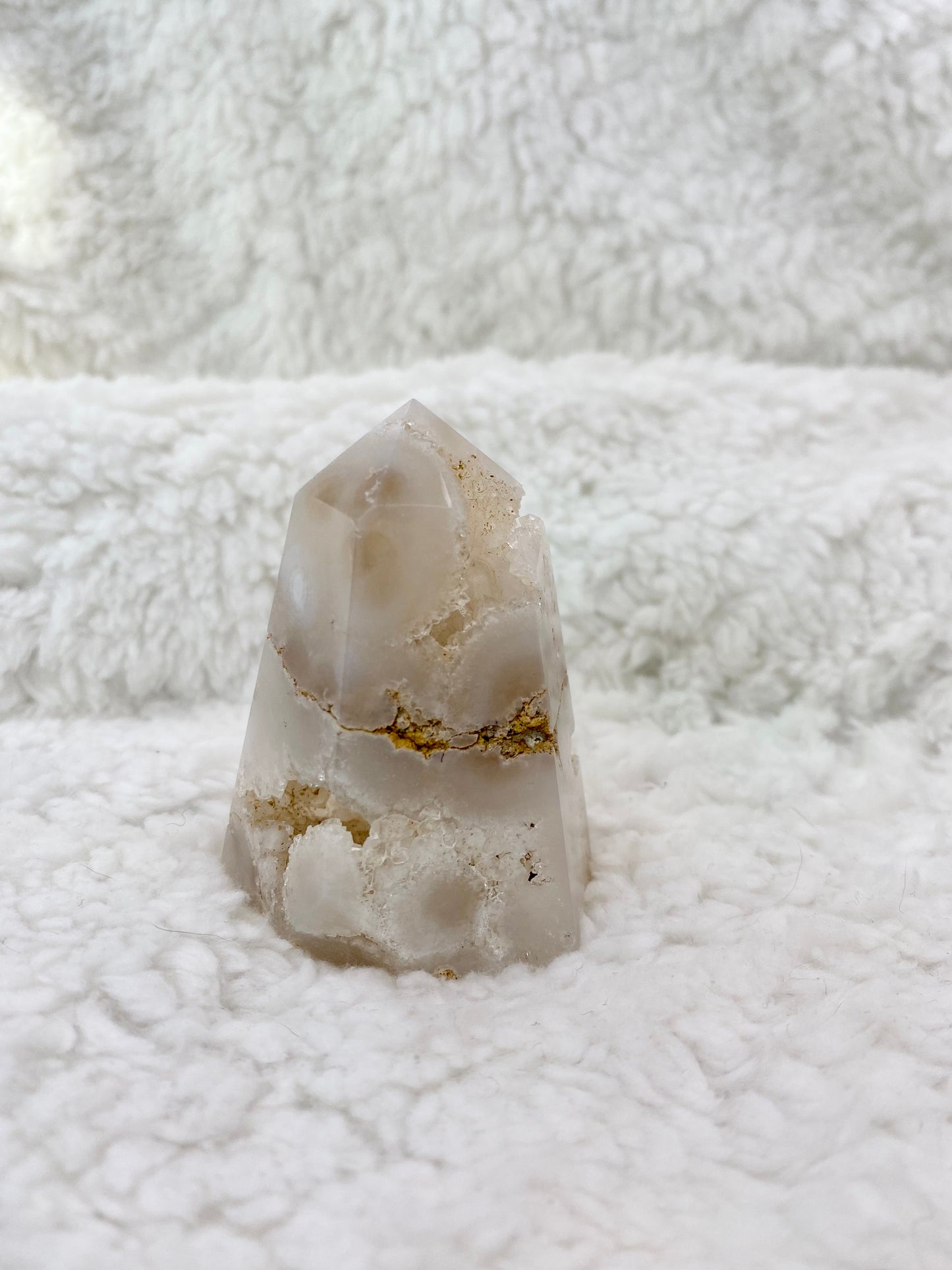 White Agate Geode Towers