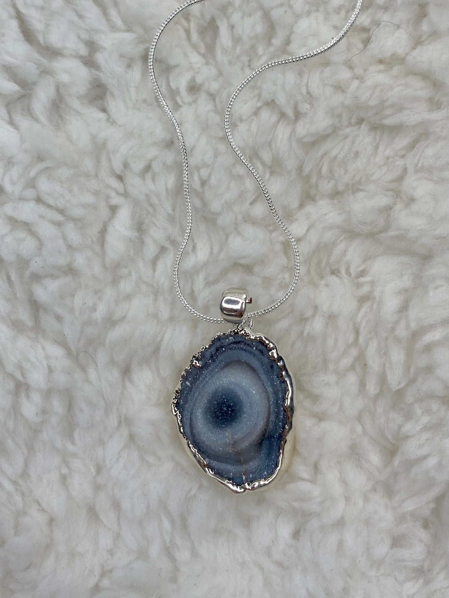 Chalcedony Druzy Pendant